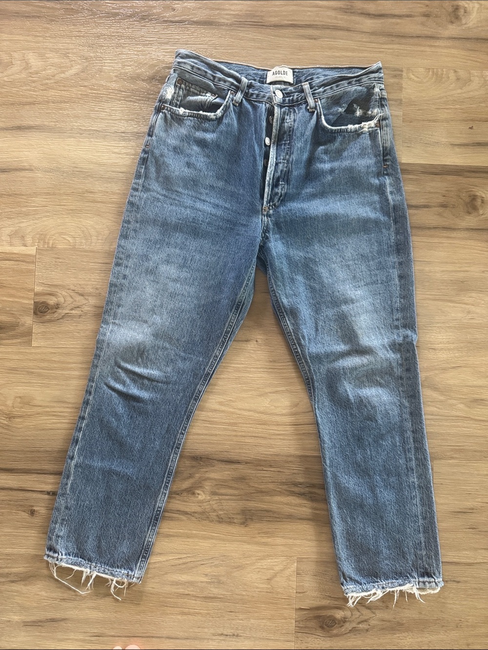 AGOLDE Riley Light Blue Relaxed Straight Jeans